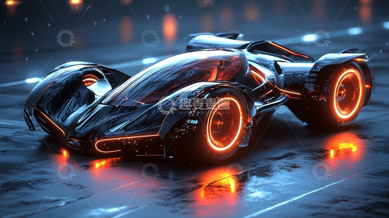 高清大图下载【趣麦麦图】未来感赛车