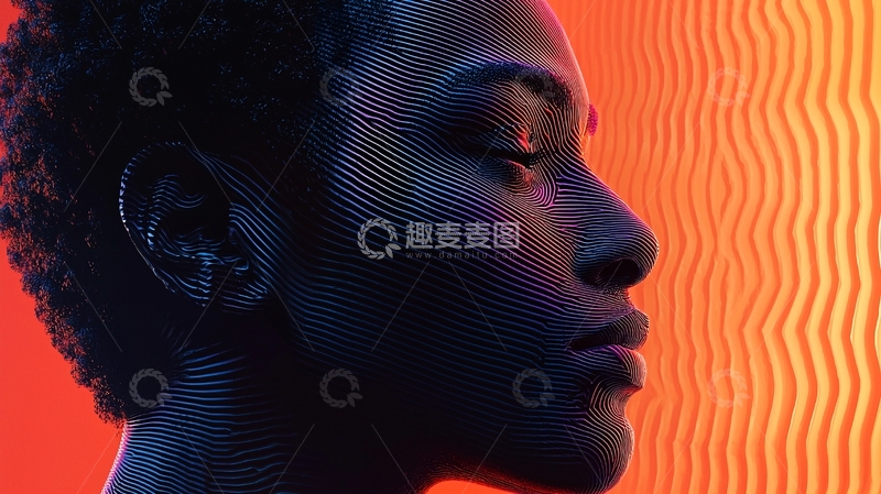 高清大图下载【趣麦麦图】黑人女性侧脸特写