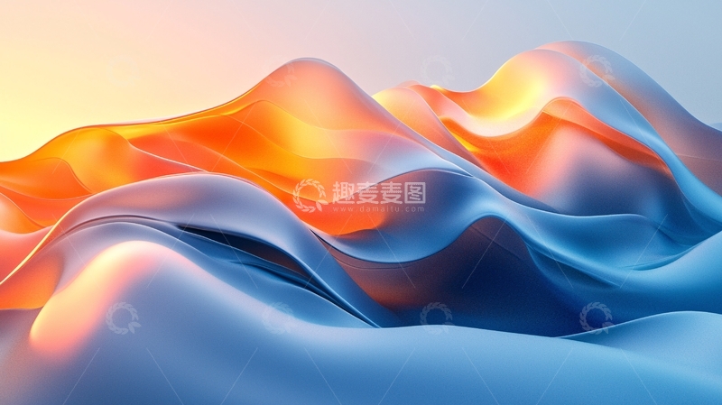 高清大图下载【趣麦麦图】抽象渐变色山峦