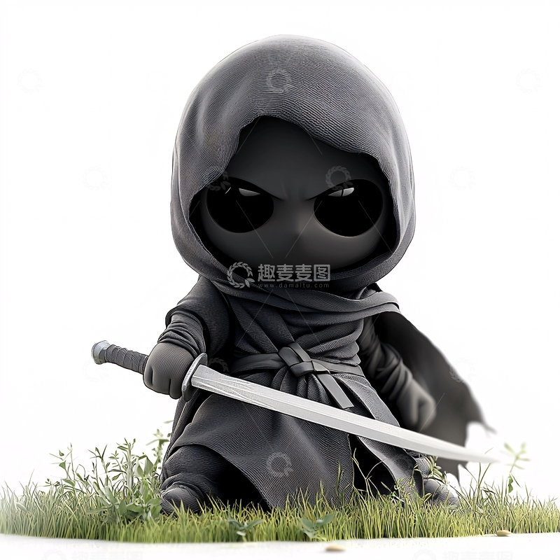高清大图下载【趣麦麦图】黑暗系卡通武士
