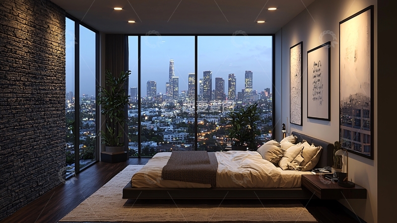 高清大图下载【趣麦麦图】夜景卧室