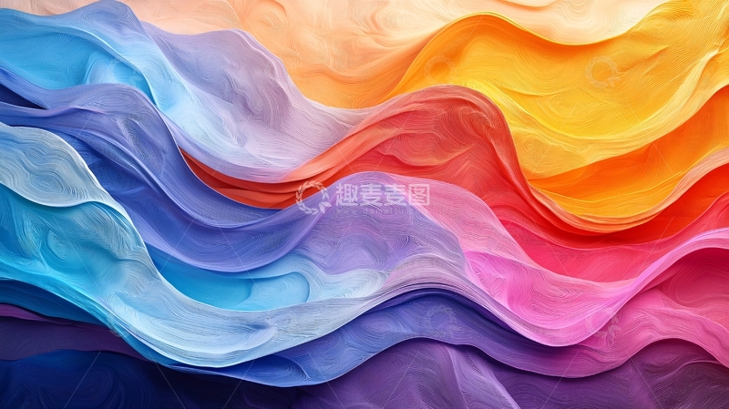 高清大图下载【趣麦麦图】色彩斑斓的丝绸质感背景