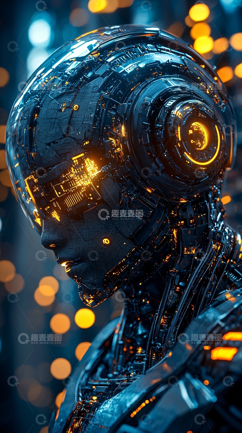 高清大图下载【趣麦麦图】未来科技感机器人