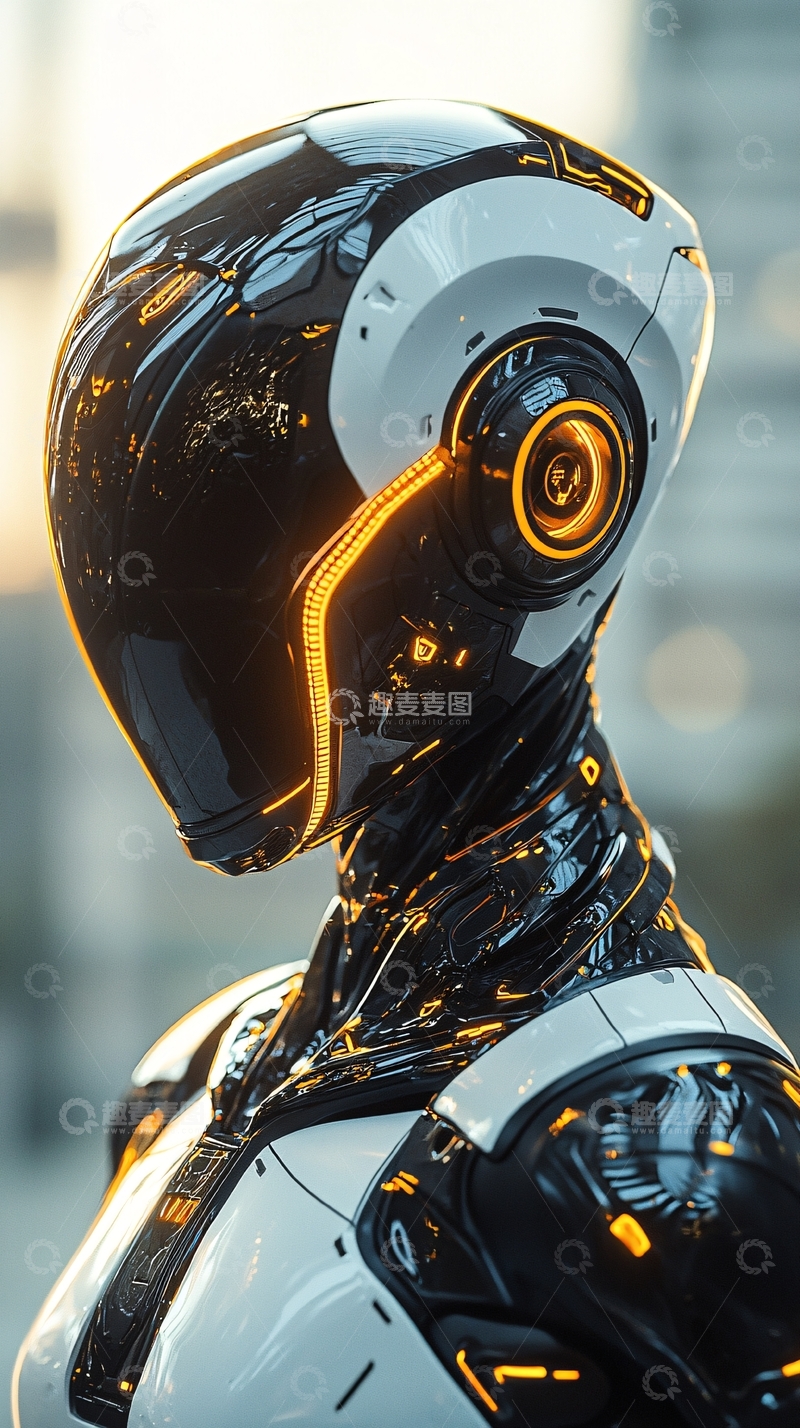 高清大图下载【趣麦麦图】未来科技感机器人头盔