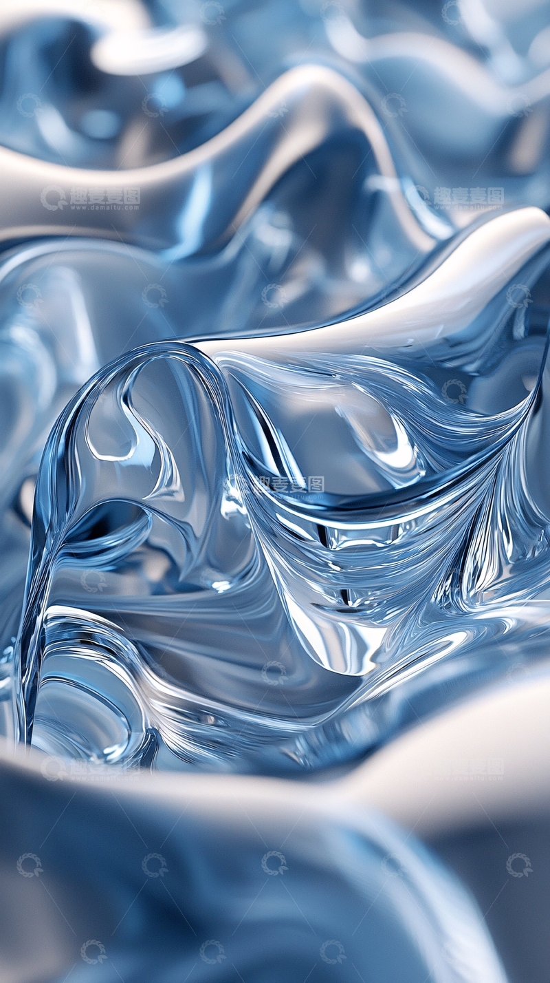 高清大图下载【趣麦麦图】蓝色液体波纹