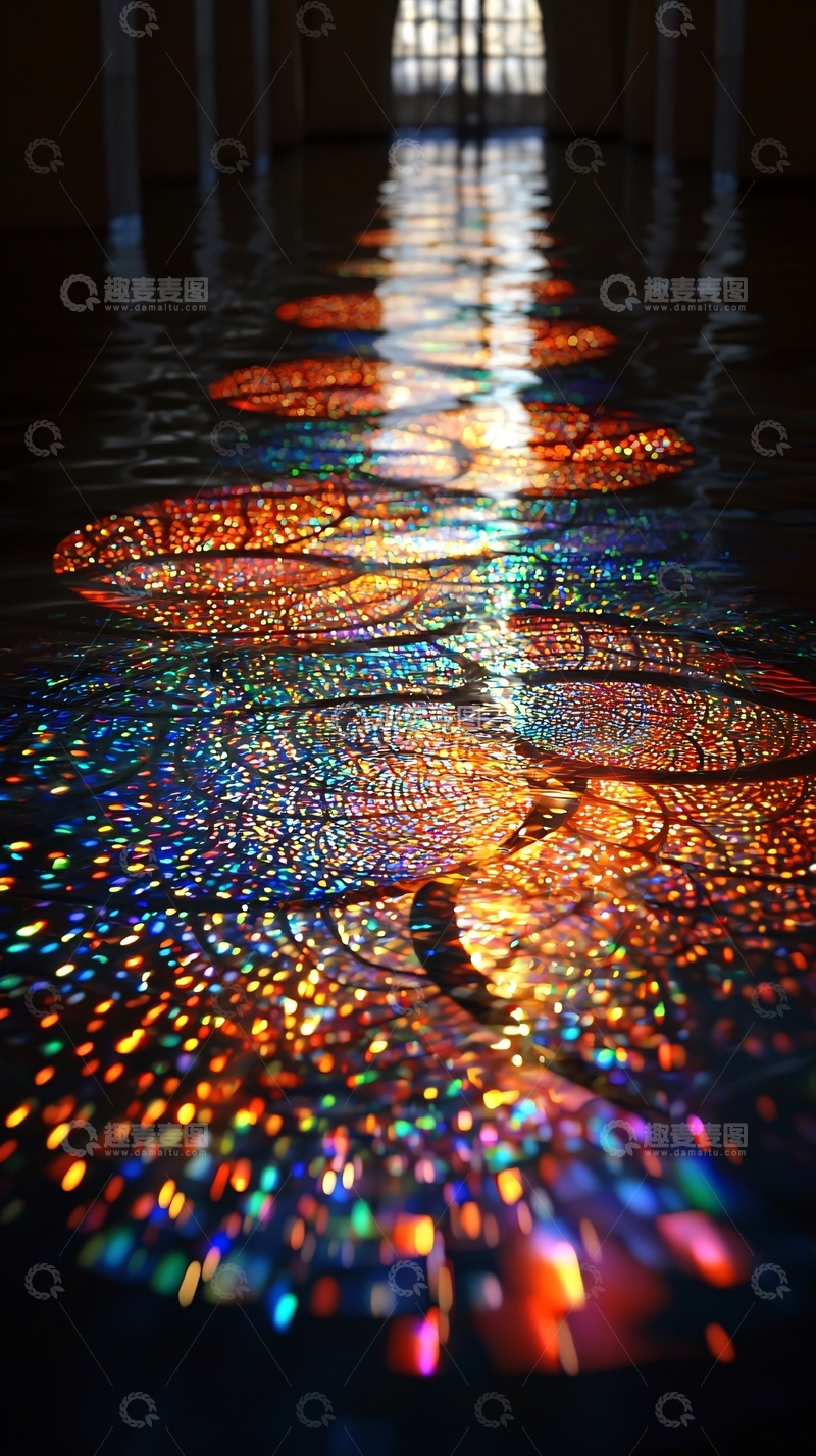 高清大图下载【趣麦麦图】彩色玻璃地面反射