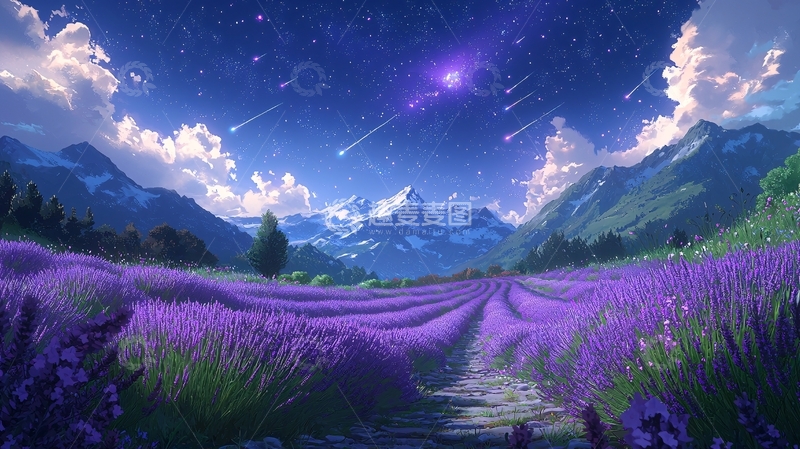 高清大图下载【趣麦麦图】梦幻薰衣草田