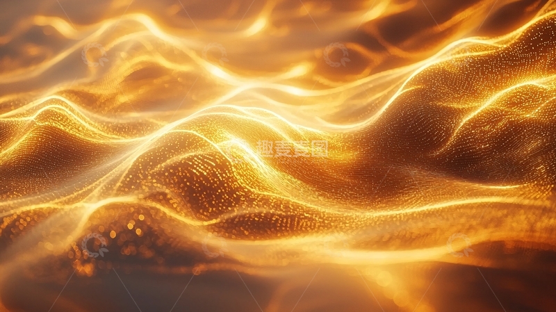 高清大图下载【趣麦麦图】金色能量波动