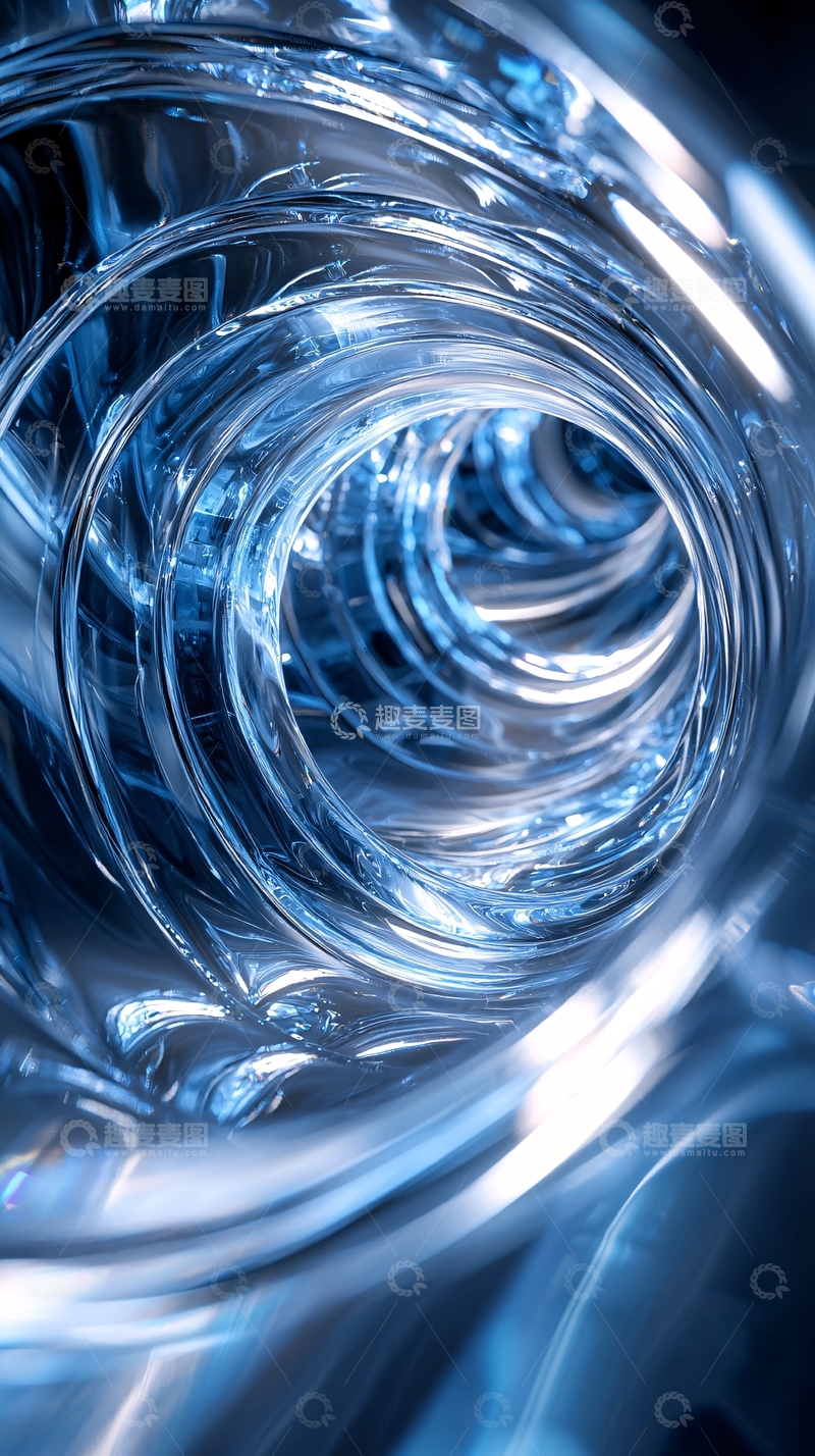 高清大图下载【趣麦麦图】蓝色漩涡光影