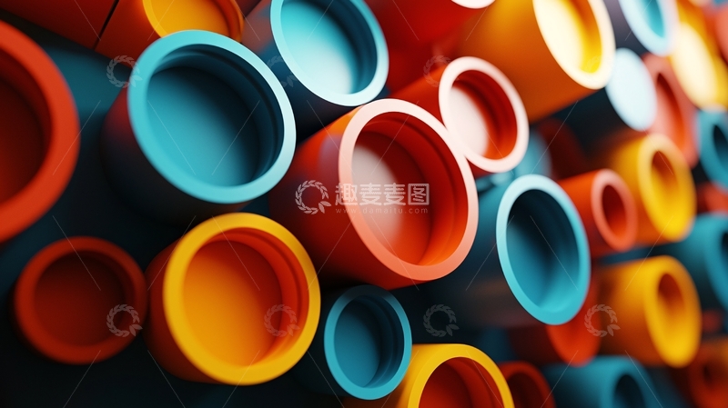 高清大图下载【趣麦麦图】彩色圆形管道