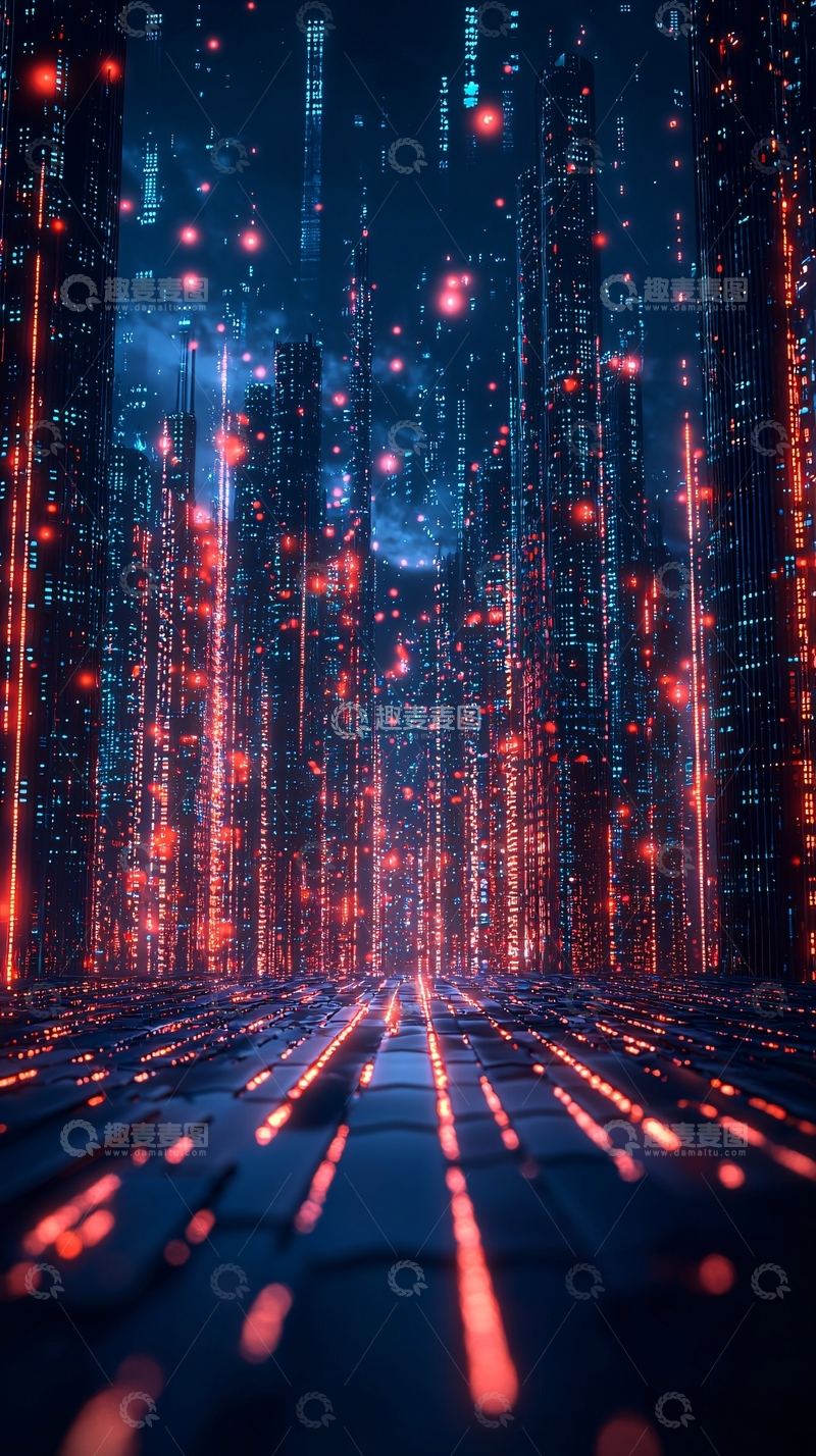 高清大图下载【趣麦麦图】未来科技感城市夜景