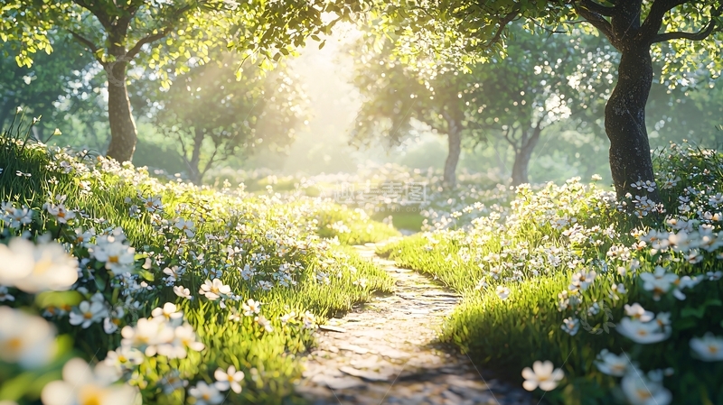 高清大图下载【趣麦麦图】阳光森林小路