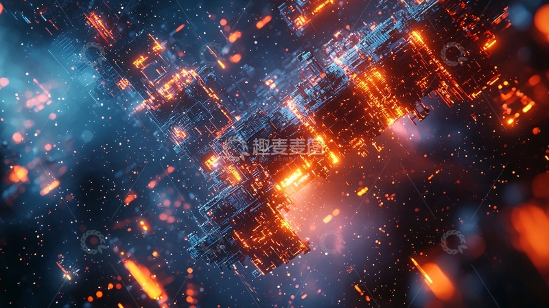 高清大图下载【趣麦麦图】燃烧的未来科技