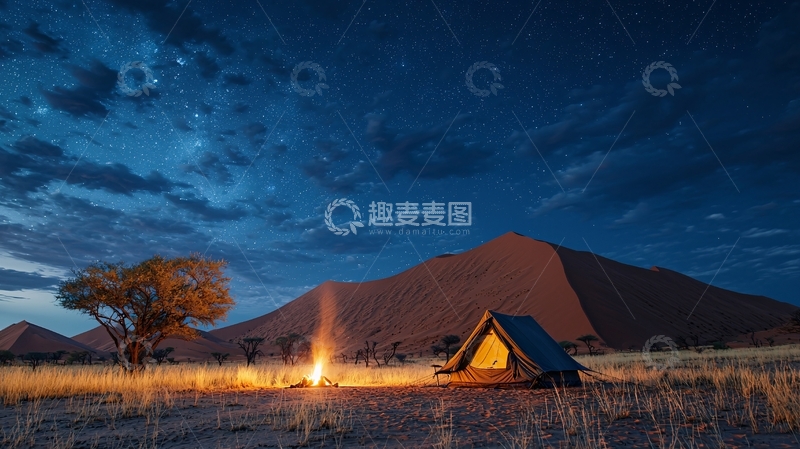 高清大图下载【趣麦麦图】沙漠星空营地