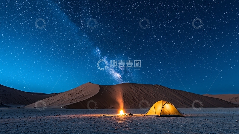 高清大图下载【趣麦麦图】沙漠星空营地