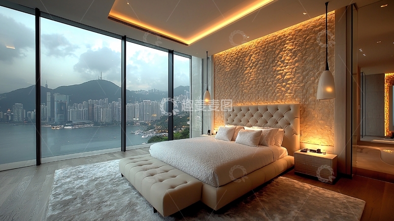 高清大图下载【趣麦麦图】高端大气卧室夜景