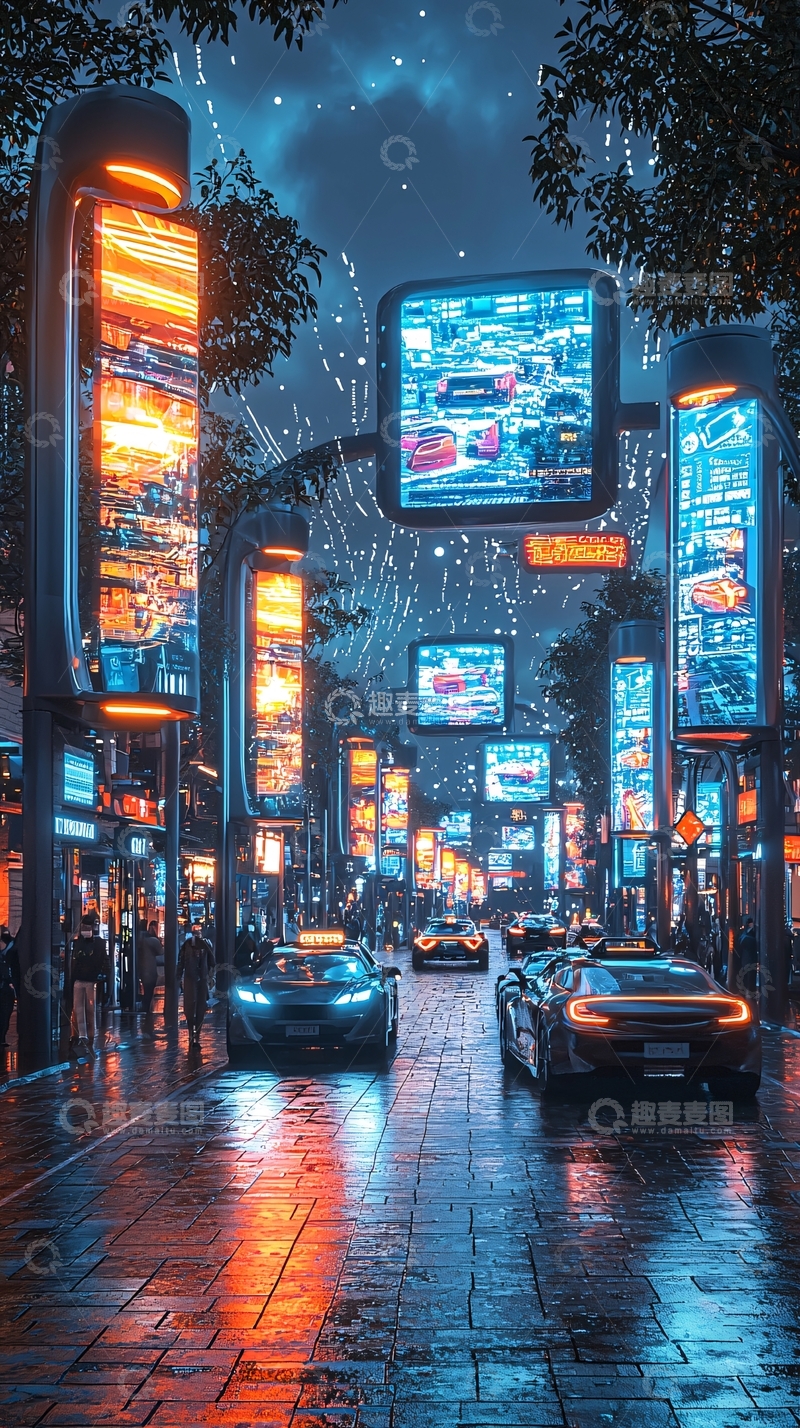 高清大图下载【趣麦麦图】未来都市夜景296