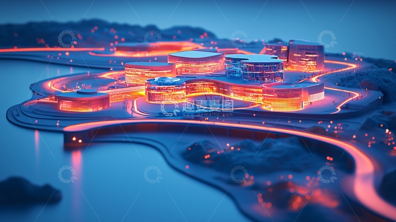 高清大图下载【趣麦麦图】湖心岛夜景