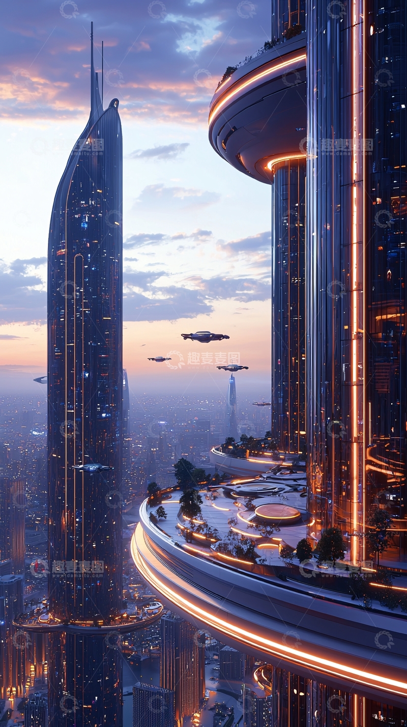 高清大图下载【趣麦麦图】未来都市夜景298