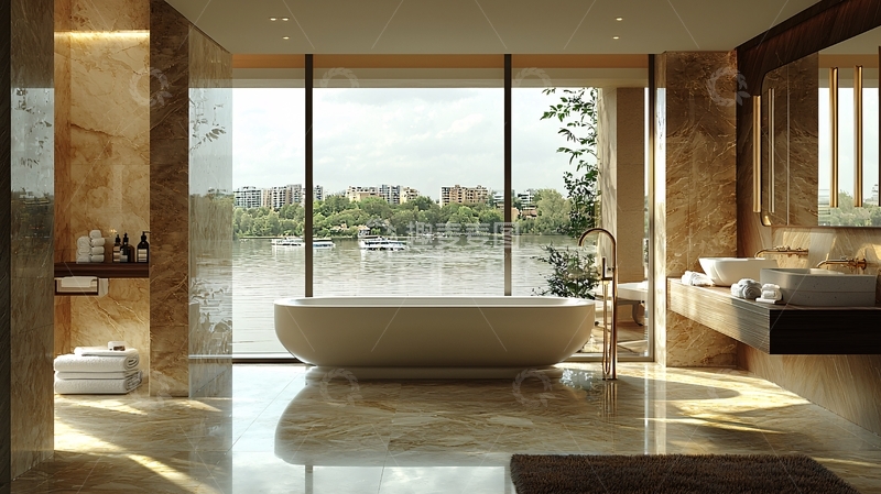 高清大图下载【趣麦麦图】现代轻奢风格浴室