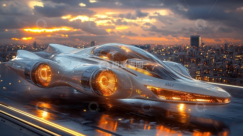 高清大图下载【趣麦麦图】未来飞行汽车