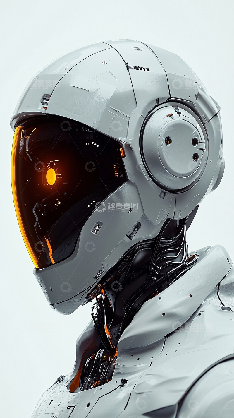 高清大图下载【趣麦麦图】未来科技感机器人头盔