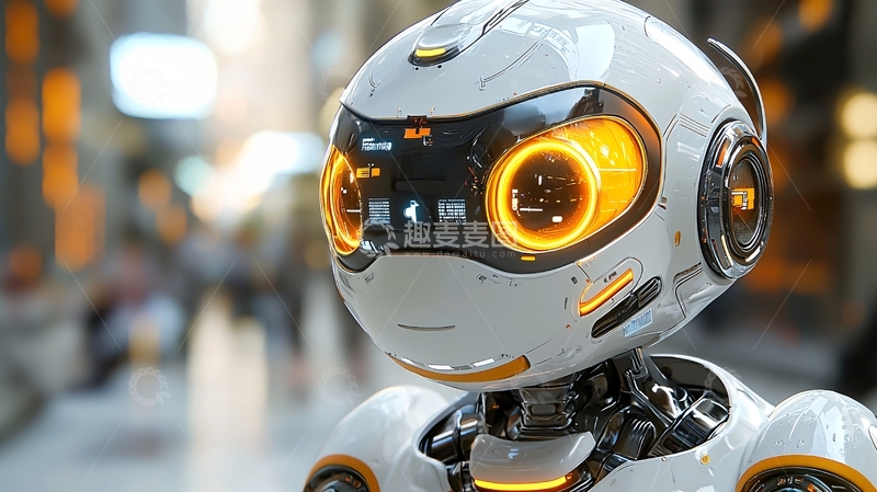高清大图下载【趣麦麦图】未来感机器人头部特写
