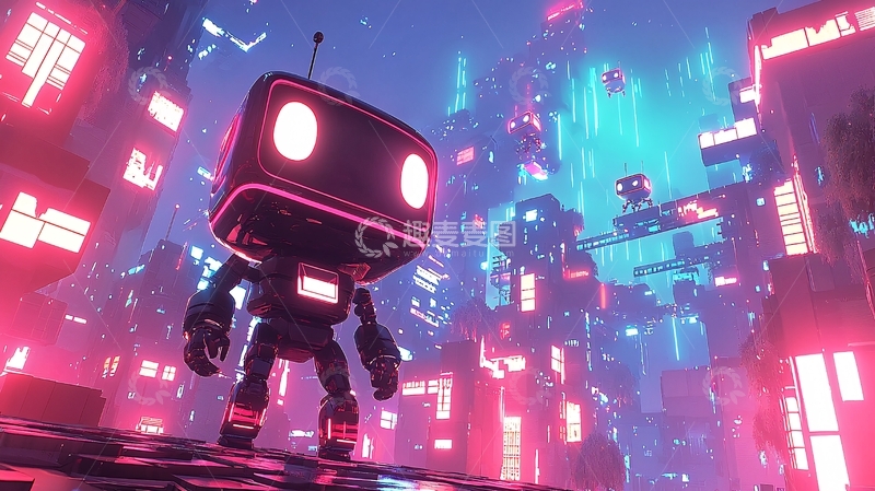 高清大图下载【趣麦麦图】复古机器人