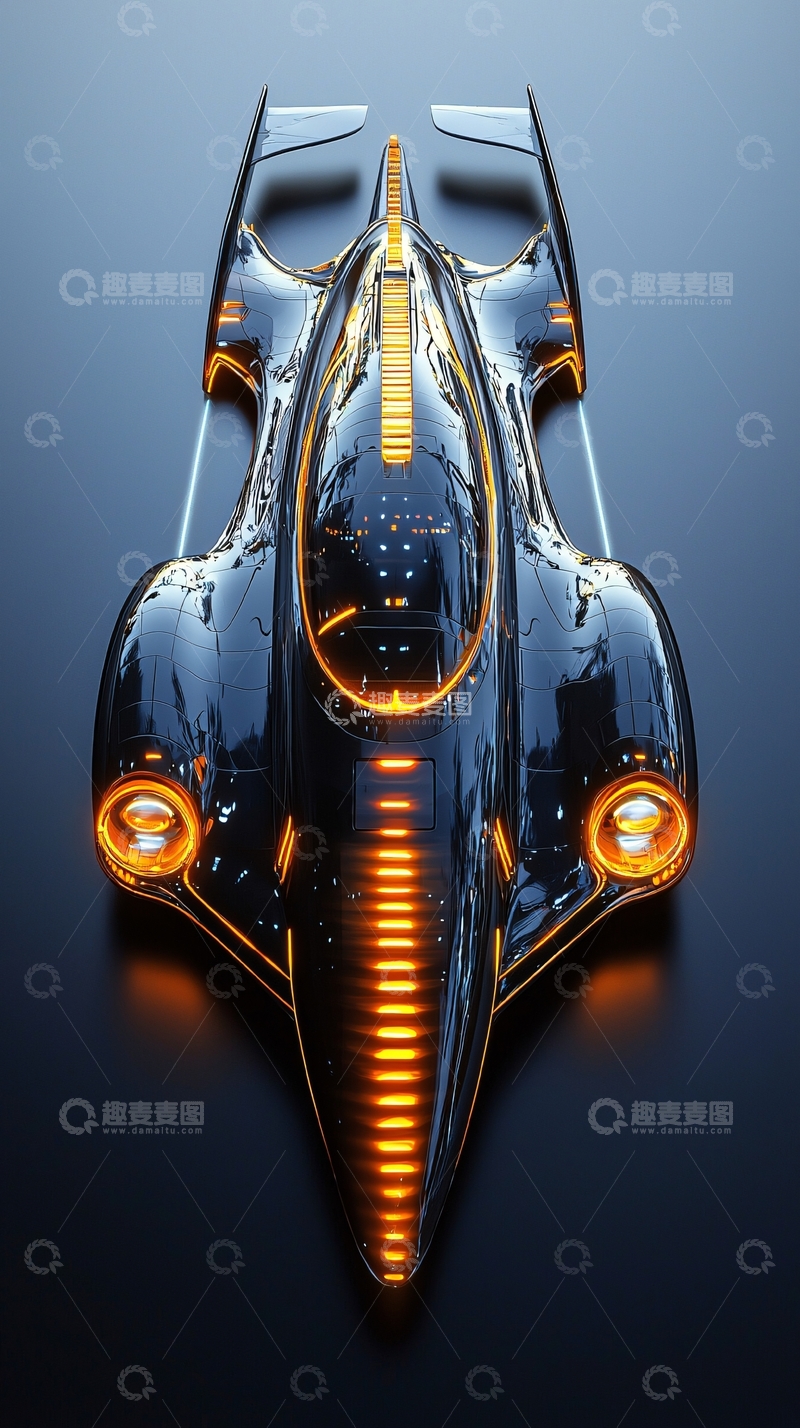 高清大图下载【趣麦麦图】未来感赛车俯视图