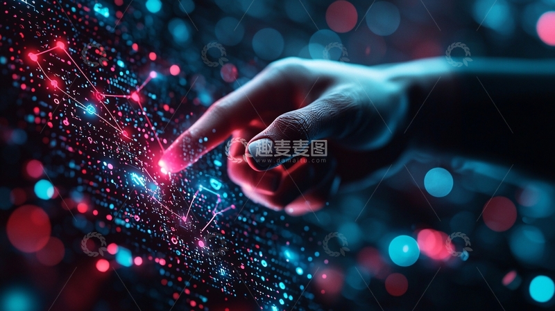 高清大图下载【趣麦麦图】手指触碰科技网络