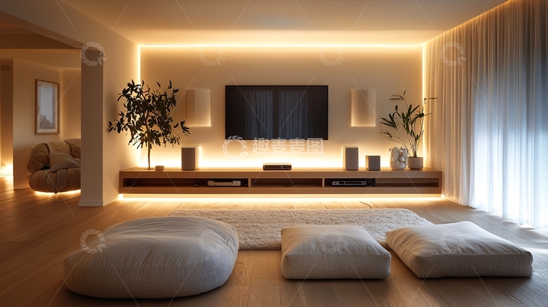 温馨舒适现代家居影音室