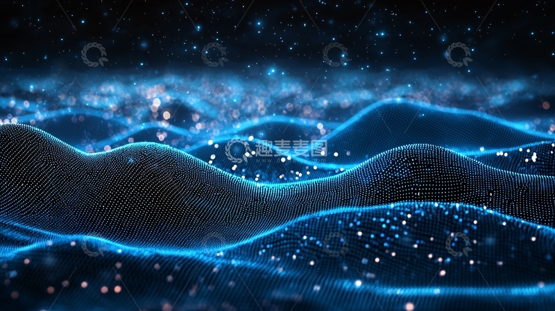 高清大图下载【趣麦麦图】蓝色梦幻波浪