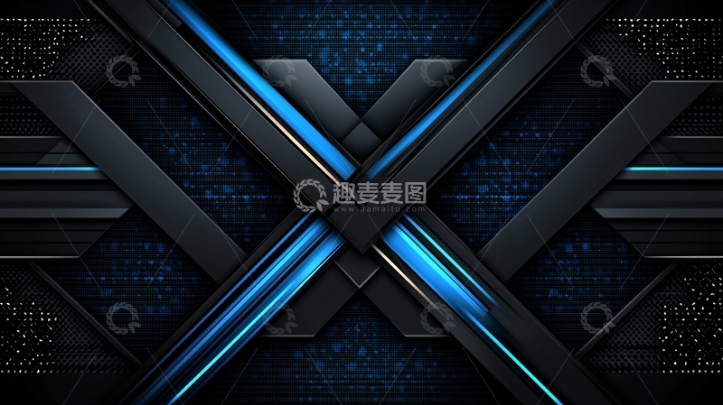 高清大图下载【趣麦麦图】科技感黑蓝交叉线条背景