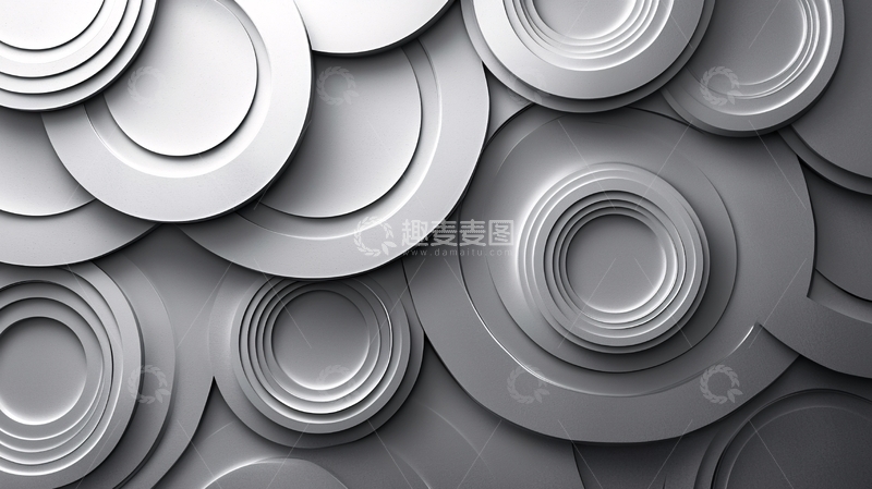 高清大图下载【趣麦麦图】抽象灰色圆形背景