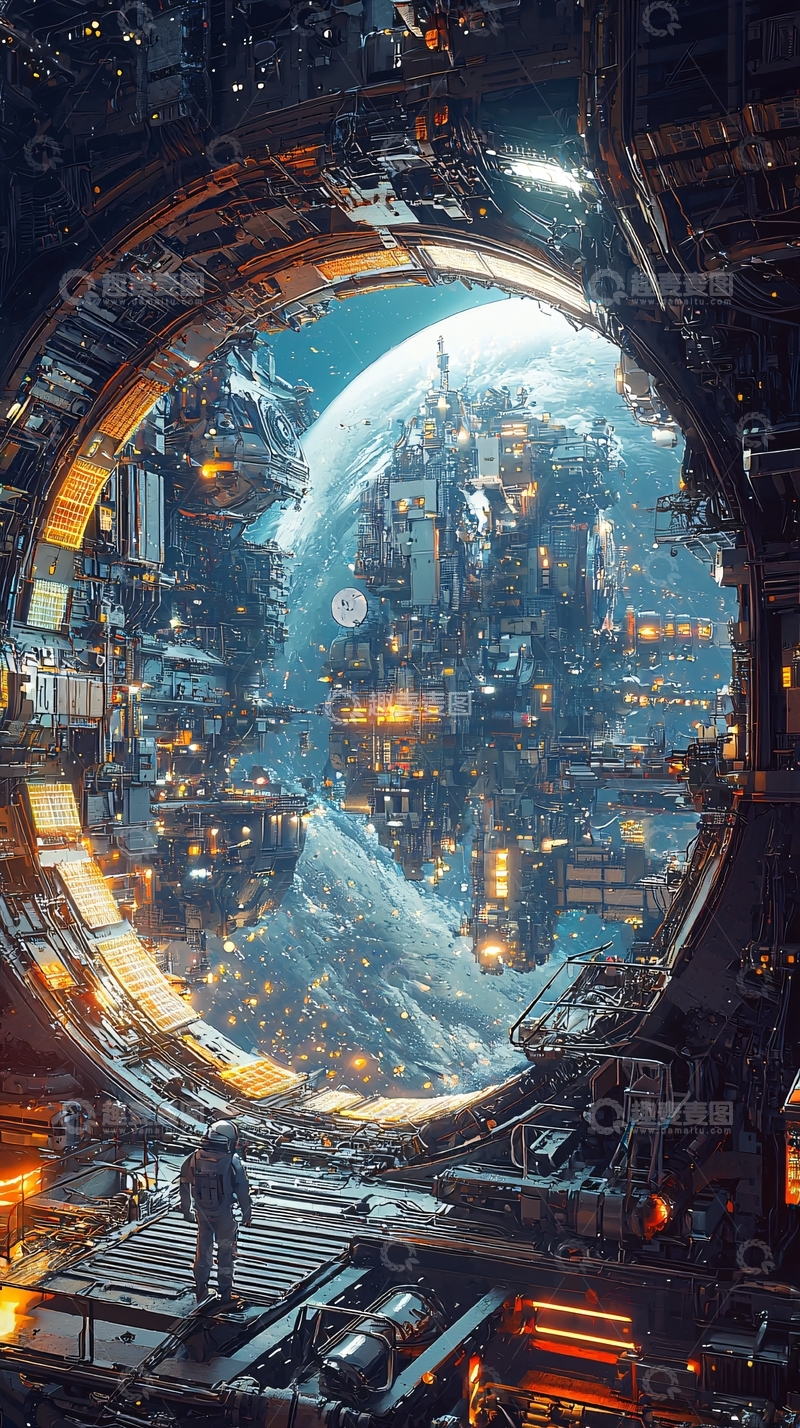 高清大图下载【趣麦麦图】太空站环形窗口