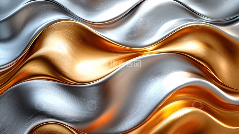 高清大图下载【趣麦麦图】金银流体波浪纹理
