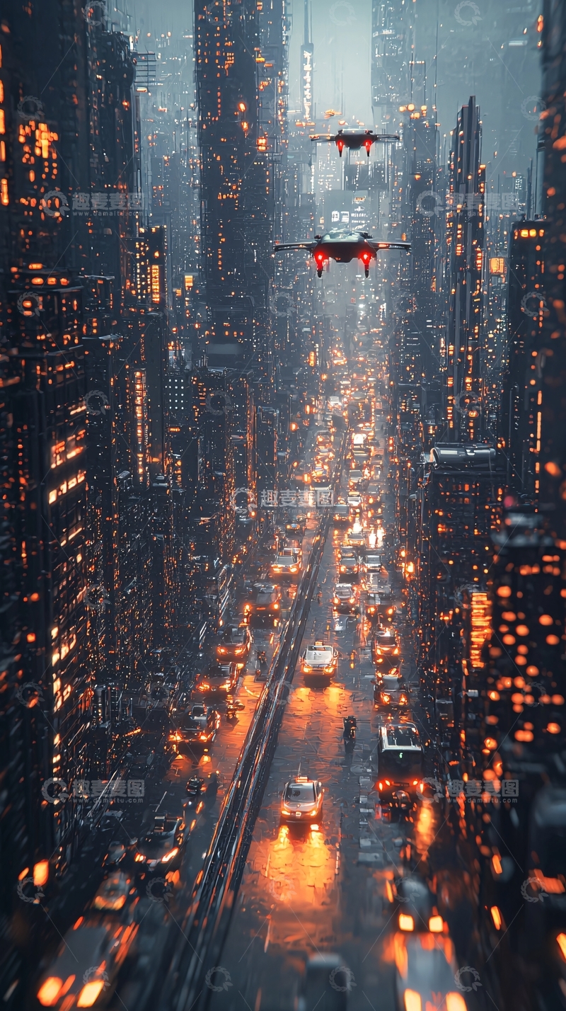 高清大图下载【趣麦麦图】未来都市夜景306