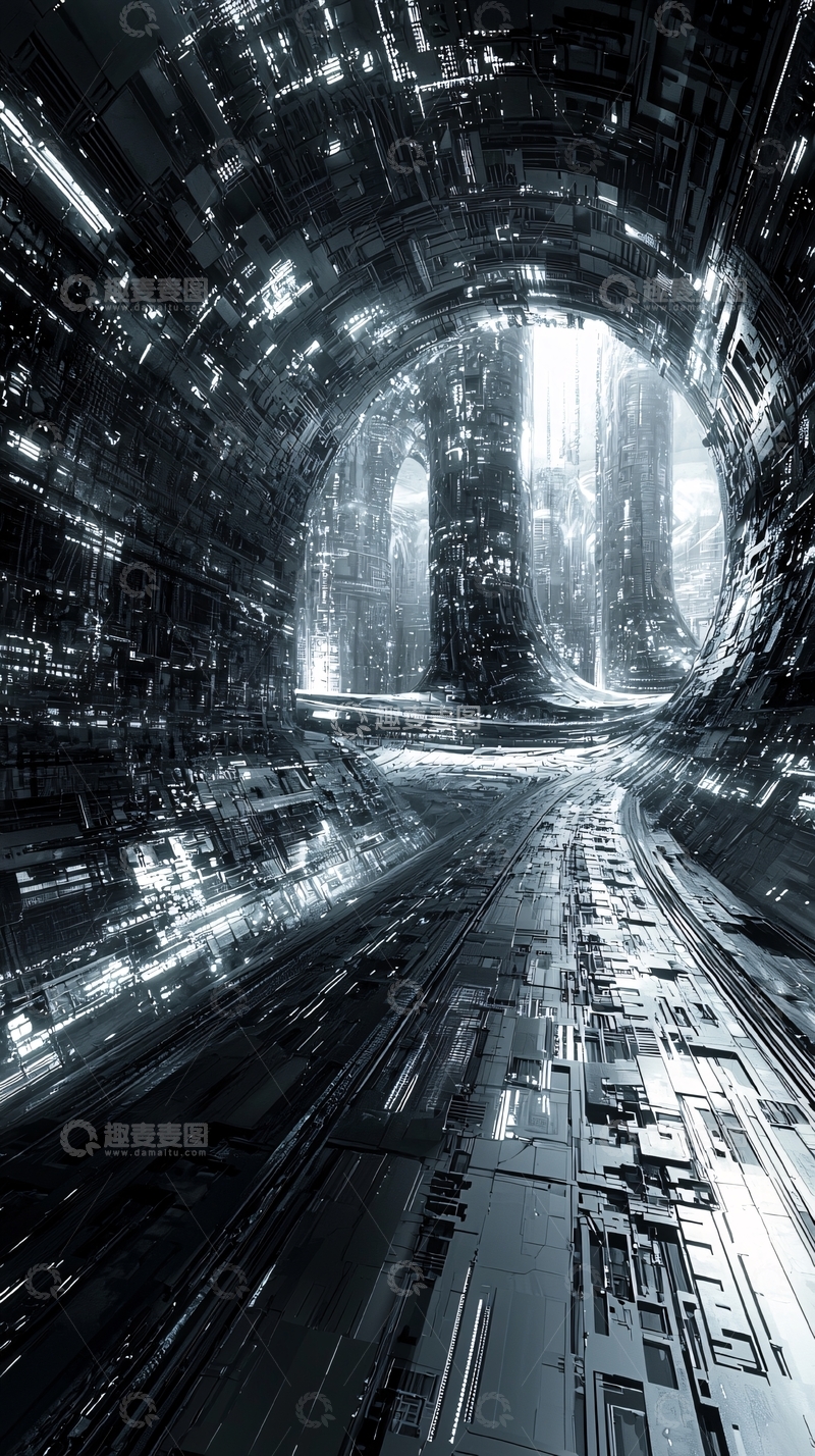 高清大图下载【趣麦麦图】未来科技感隧道