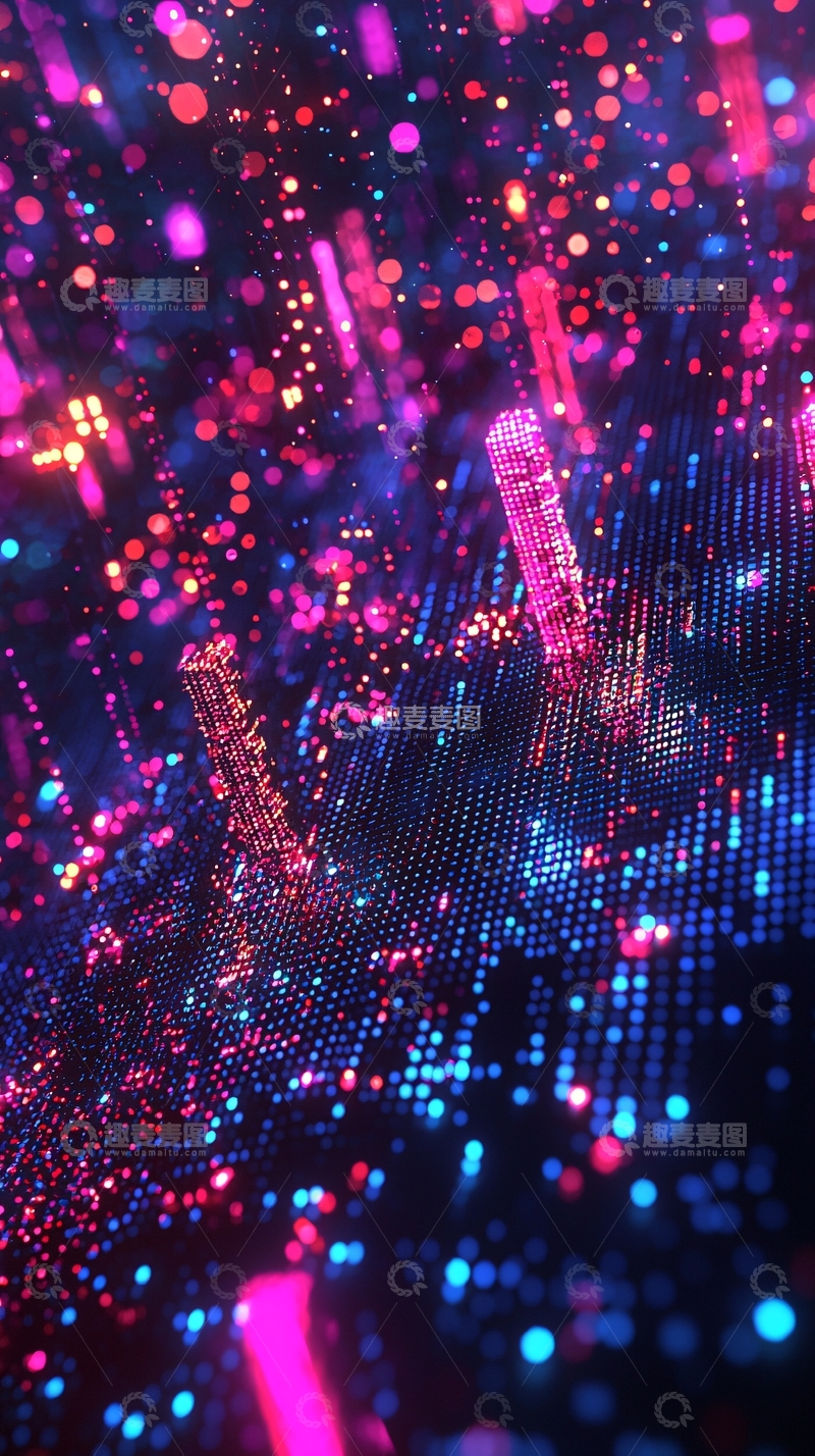 高清大图下载【趣麦麦图】炫彩粒子流光背景