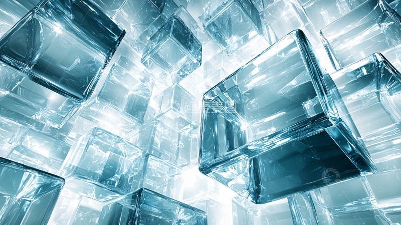 高清大图下载【趣麦麦图】透明蓝色立方体