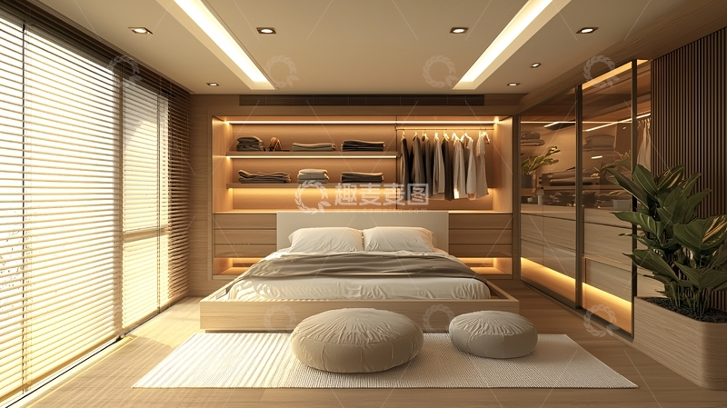 高清大图下载【趣麦麦图】现代简约卧室设计120