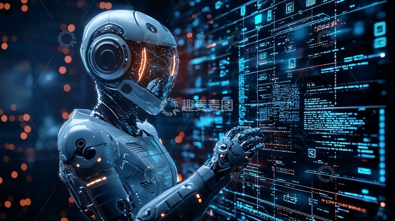 高清大图下载【趣麦麦图】机器人操作数字界面