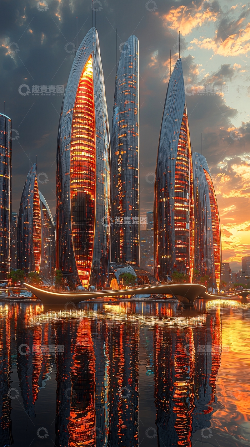 高清大图下载【趣麦麦图】未来城市摩天大楼