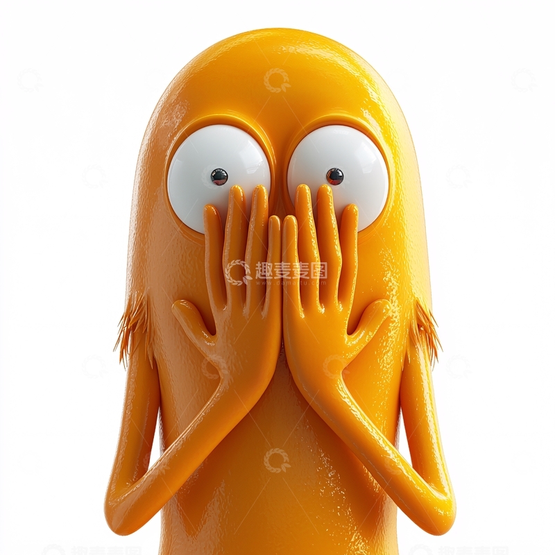 高清大图下载【趣麦麦图】橙色卡通人物