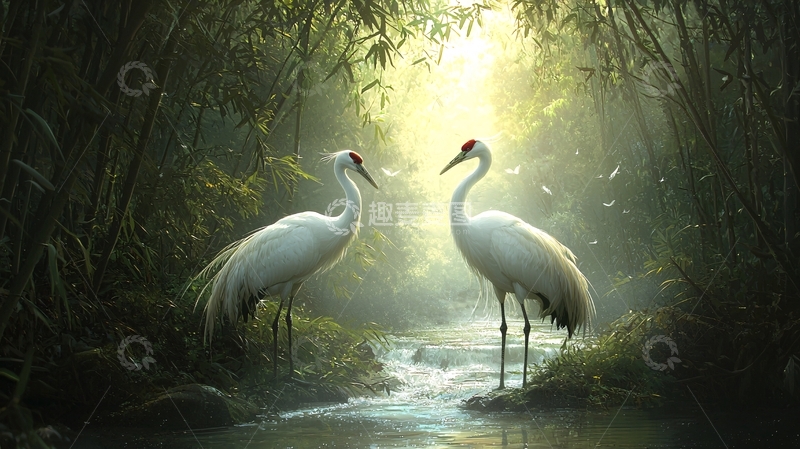 高清大图下载【趣麦麦图】仙鹤