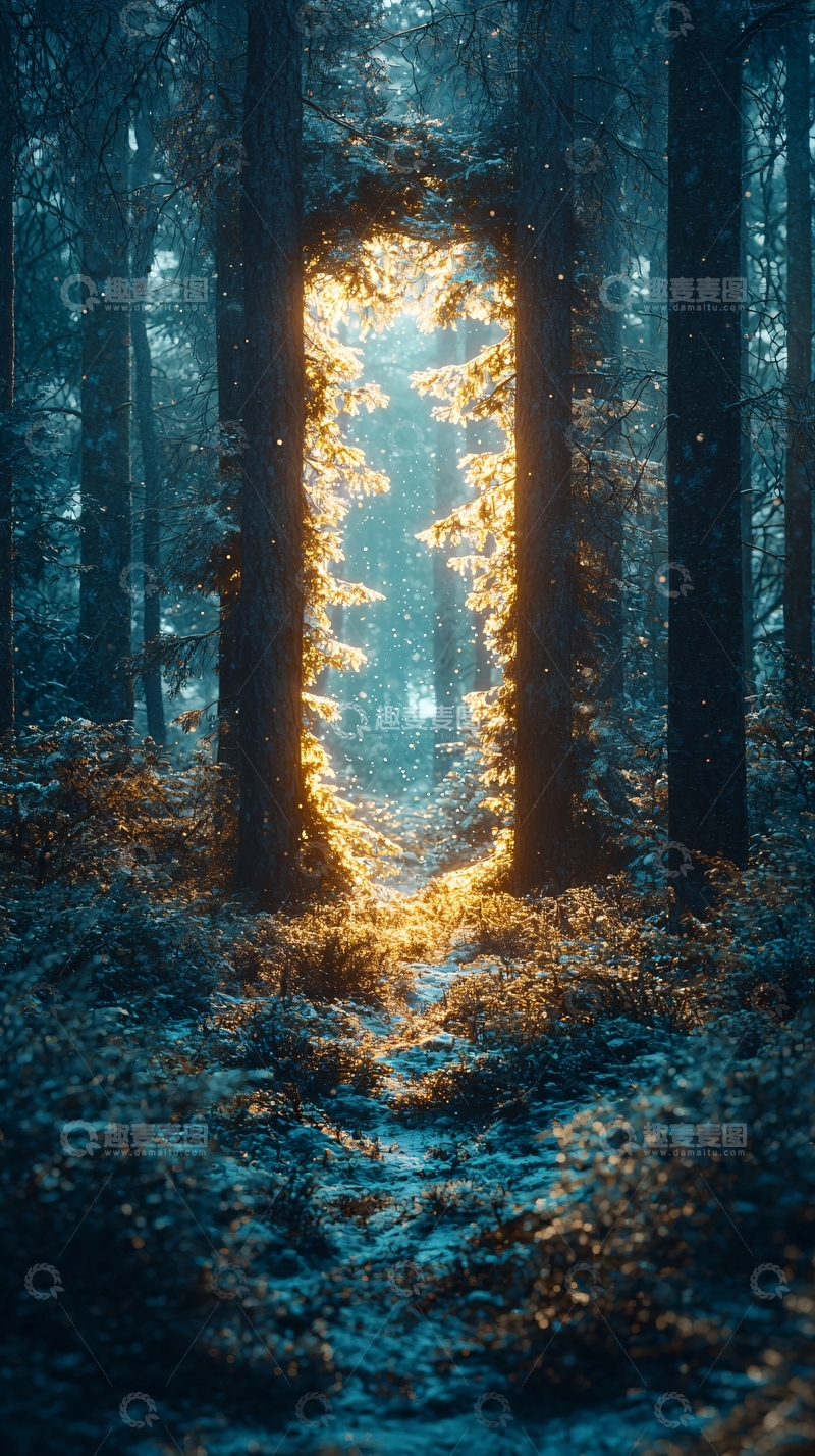 高清大图下载【趣麦麦图】森林光之门