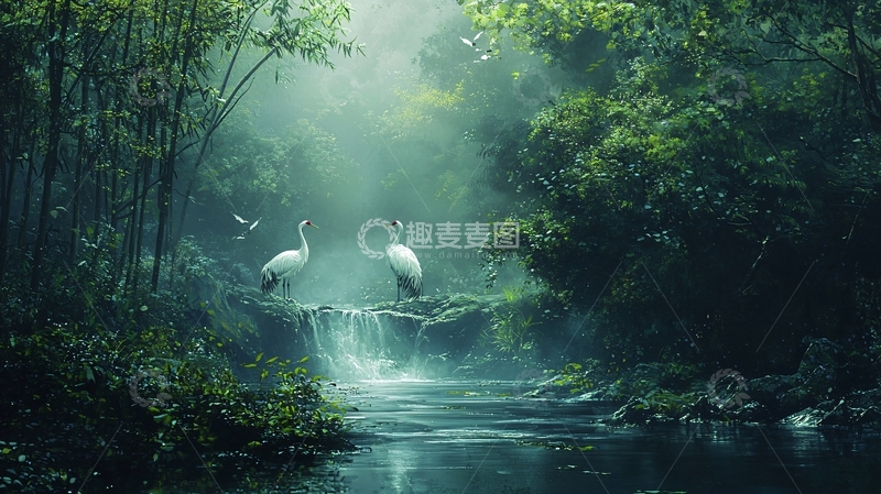 高清大图下载【趣麦麦图】绿意盎然的仙境