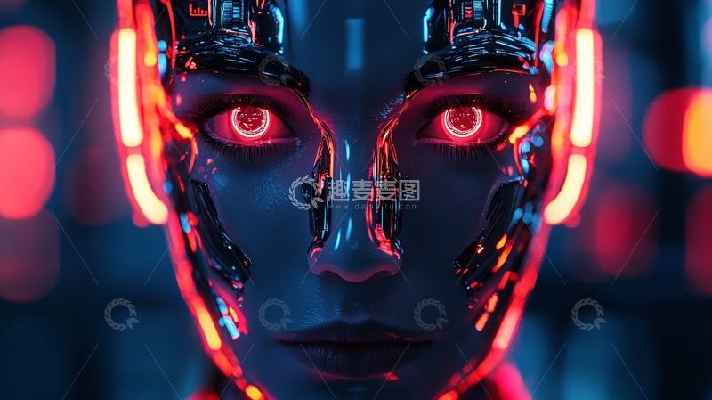 高清大图下载【趣麦麦图】未来科技女性机器人