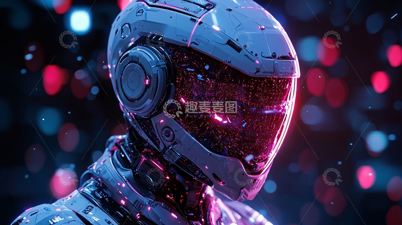 高清大图下载【趣麦麦图】未来科技感机器人头盔