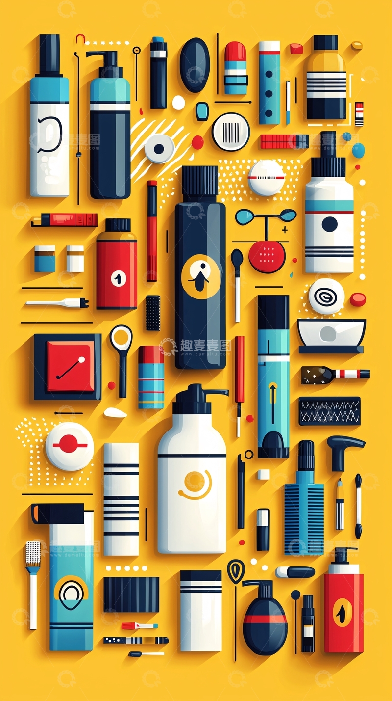高清大图下载【趣麦麦图】多彩护肤品集合